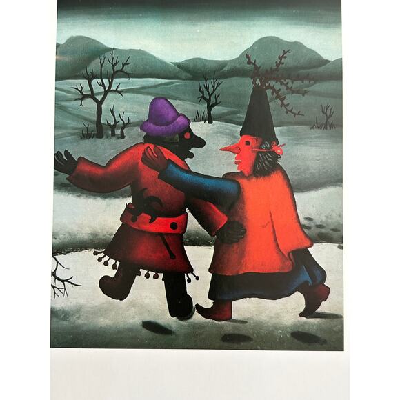 The Masks, Josip Generalic, Painting Print, Naive Art, Winter, ~ 250727-WH 190 A - Picture 2 of 2